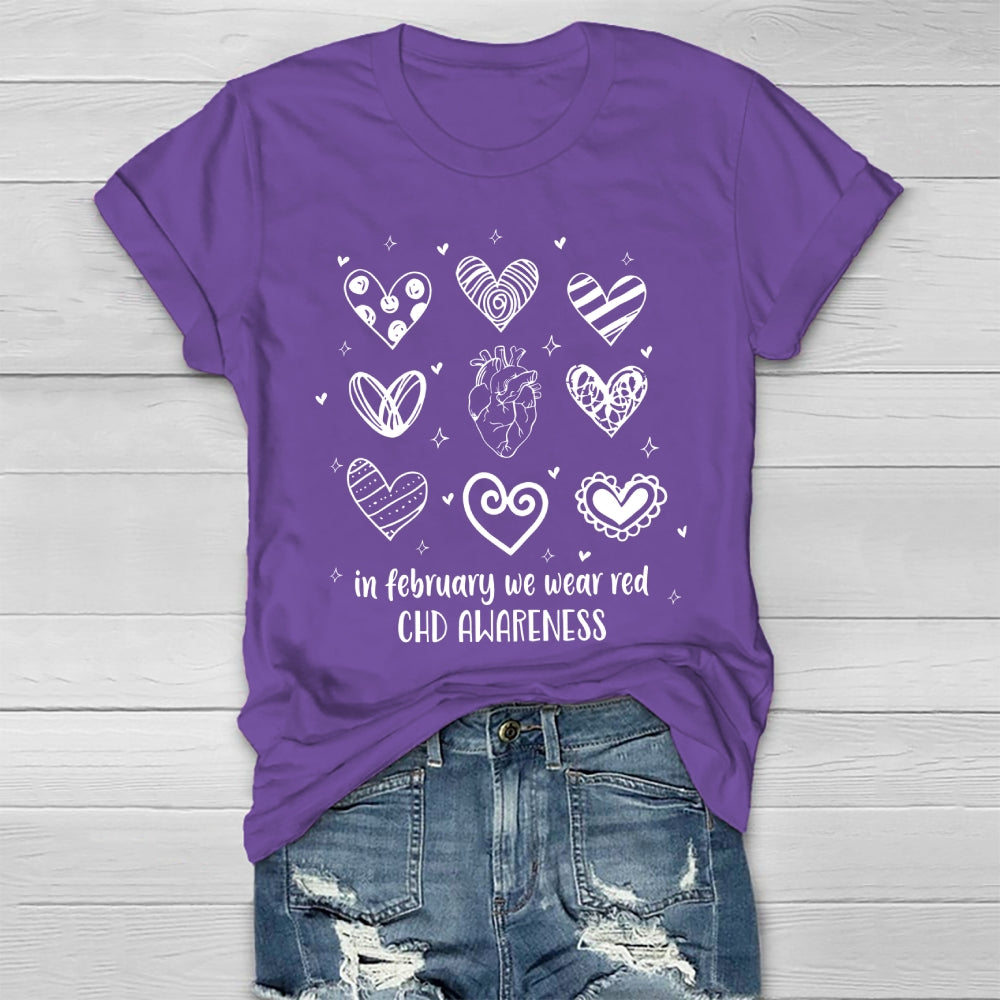 In February We Wear Red CHD Awareness Healthwear T-shirt