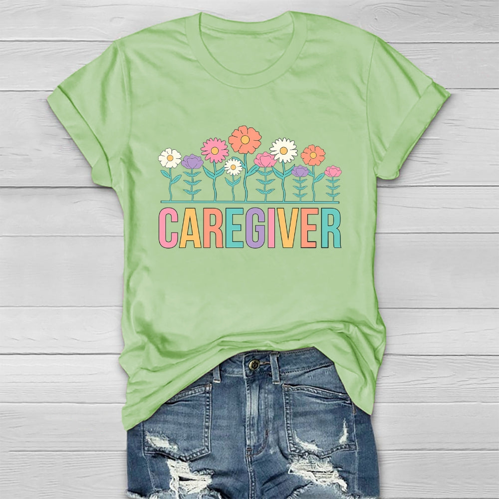 Caregiver Flower Healthwear T-shirt