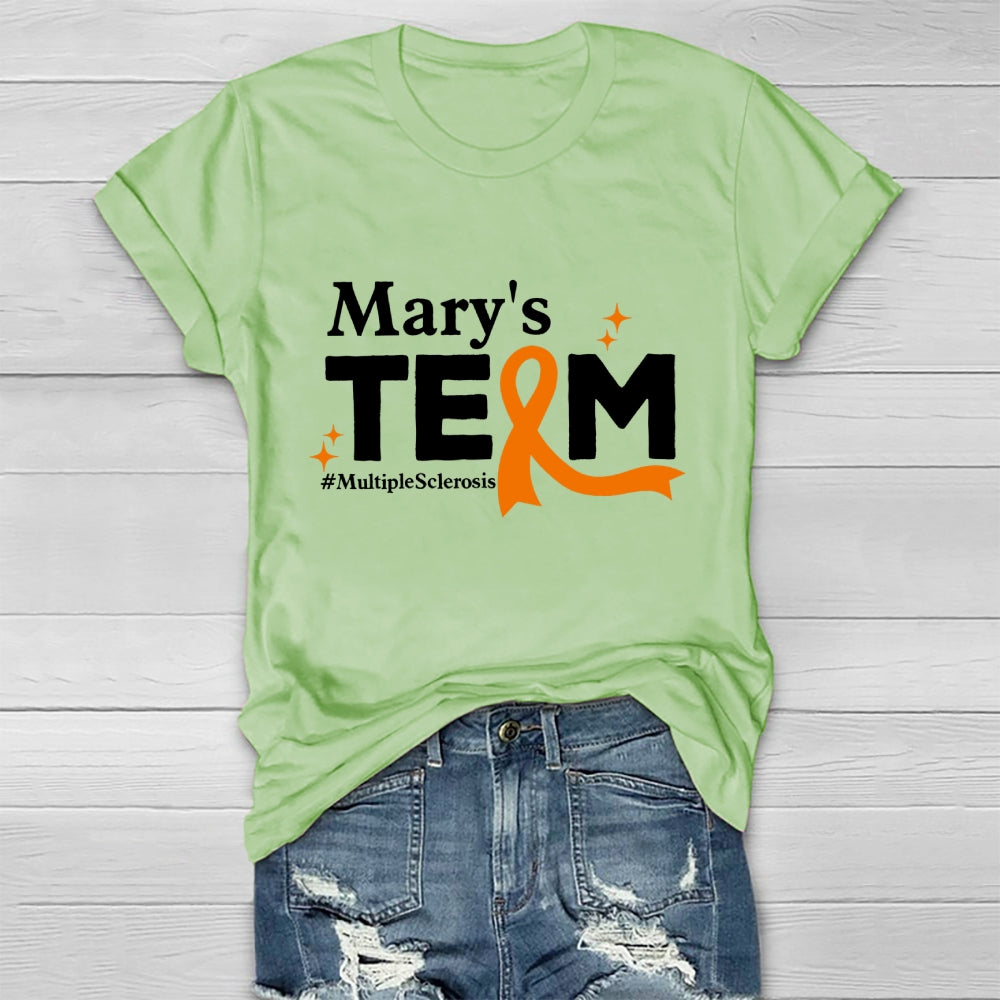 Personalized Team Name Mary's Team Multiple Sclerosis Healthwear T-shirt