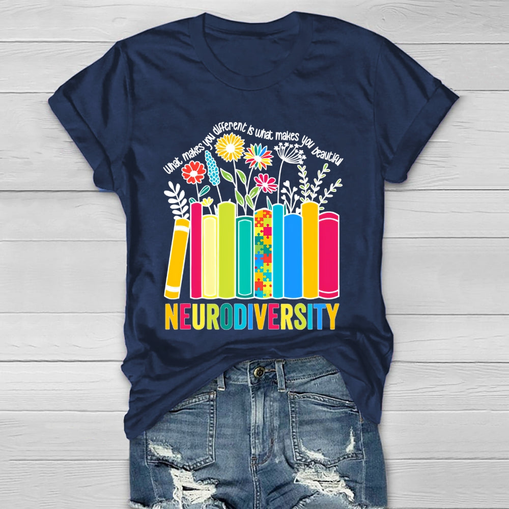 Neurodiversity Flowers Healthwear T-shirt