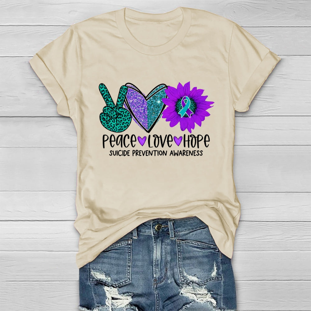Peace Love Hope Suicide Prevention Awareness Healthwear T-shirt