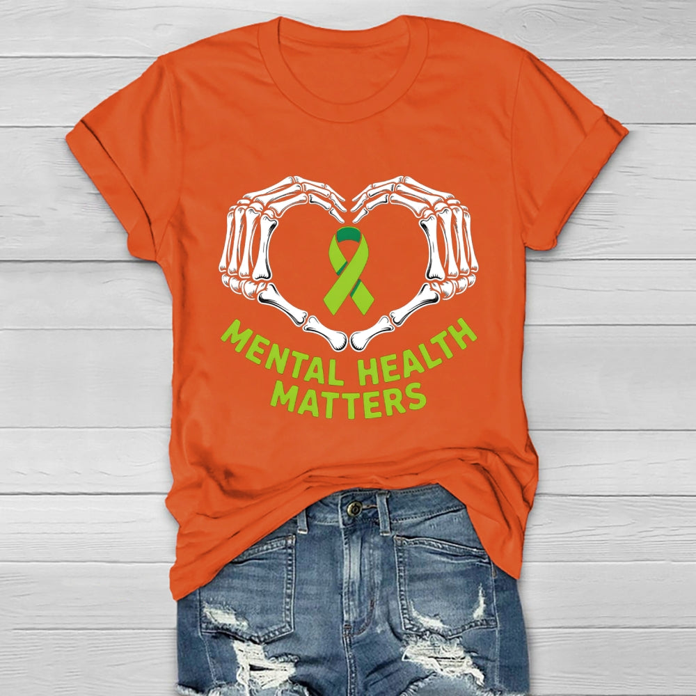 Mental Health Matters Skeleton Hand Healthwear T-shirt