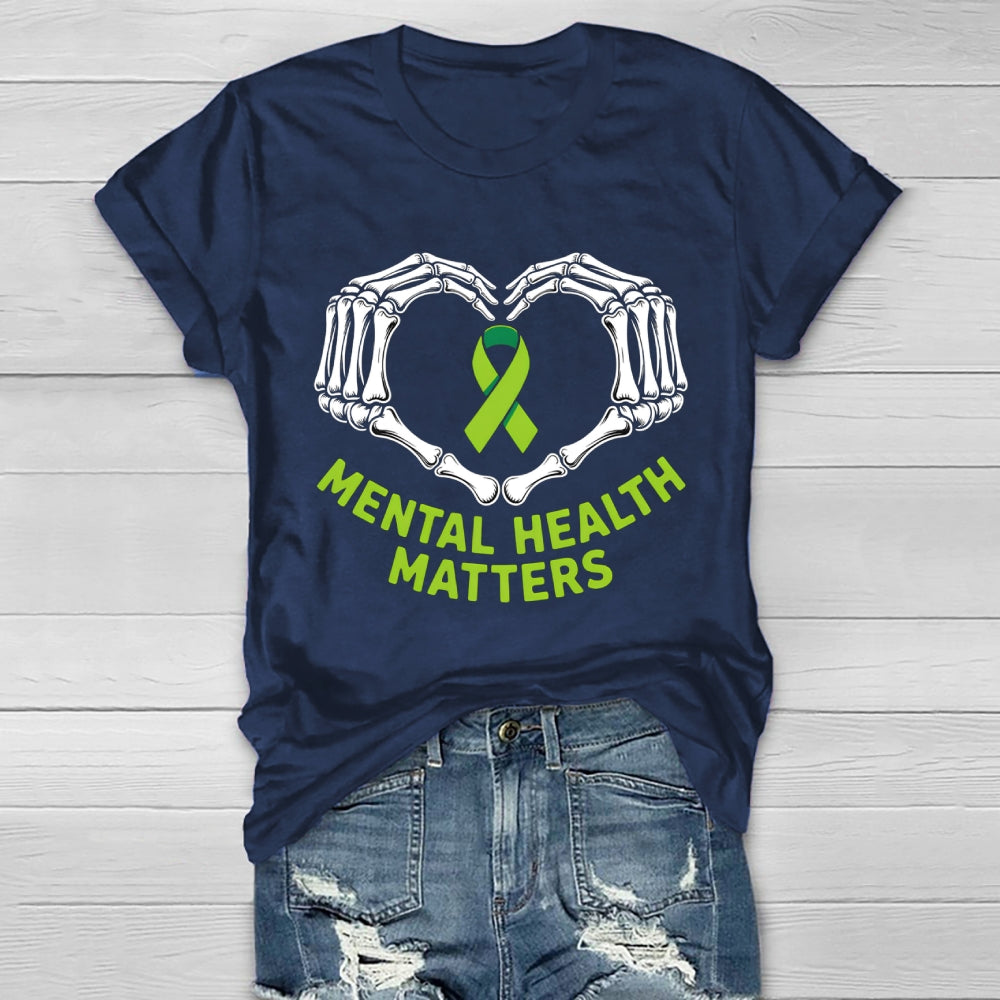 Mental Health Matters Skeleton Hand Healthwear T-shirt