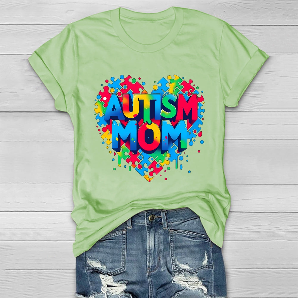 Autism Mom Colorful Letters Healthwear T-shirt