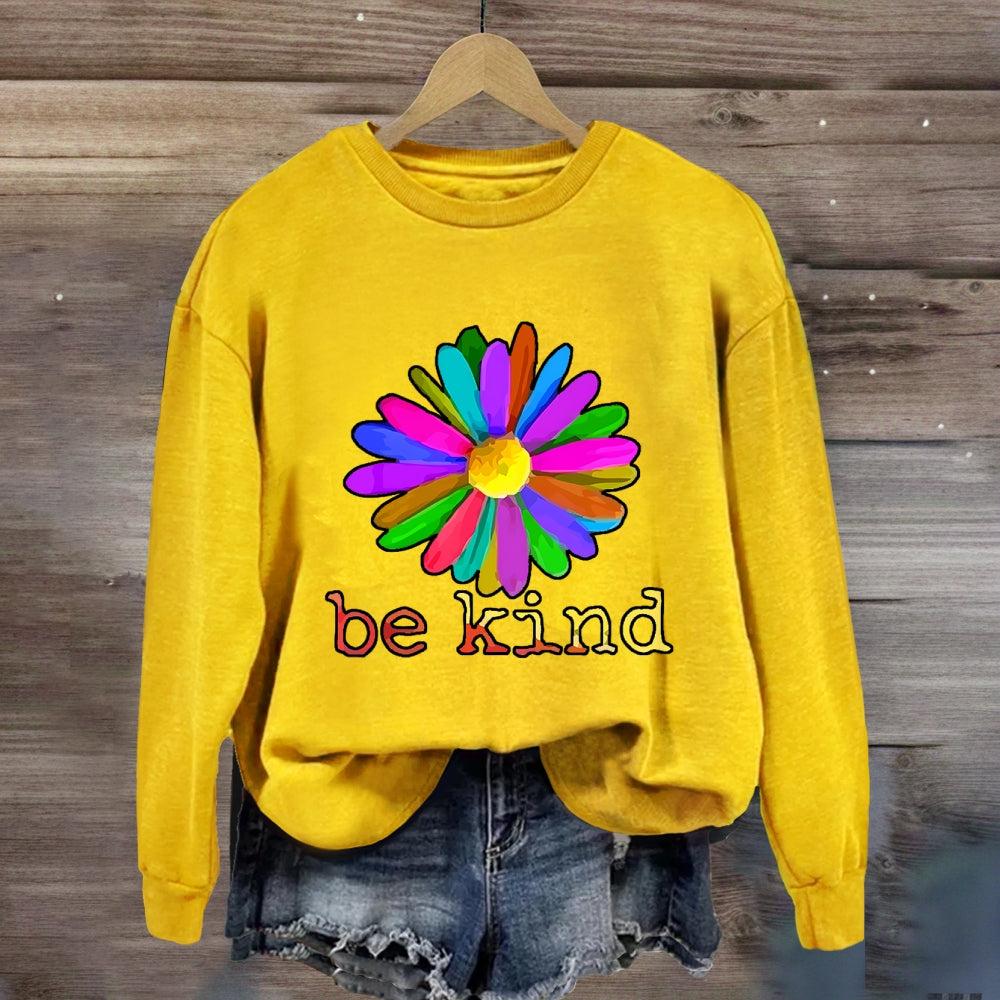 Be Kind Colorful Daisy Sweatshirt