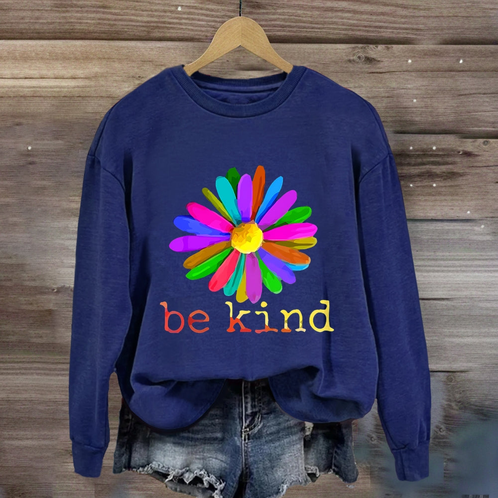 Be Kind Colorful Daisy Sweatshirt