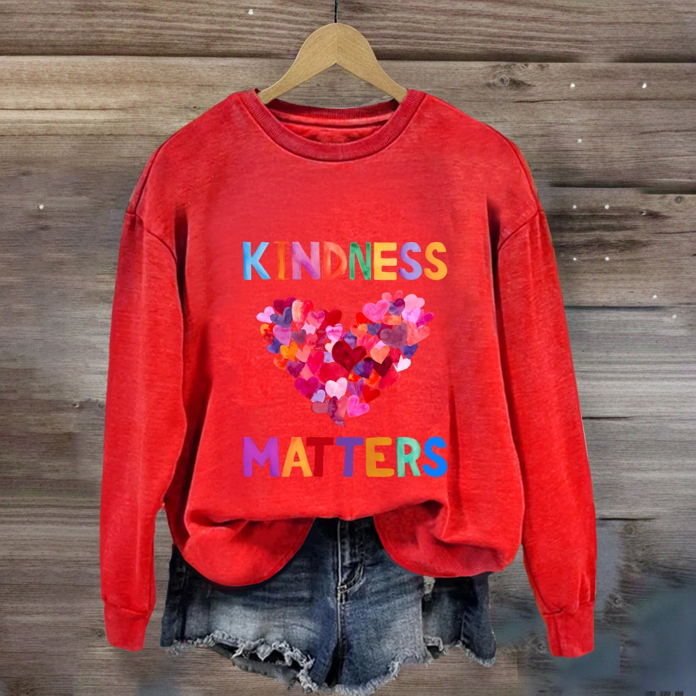 Kindness Matters Colorful Heart Sweatshirt