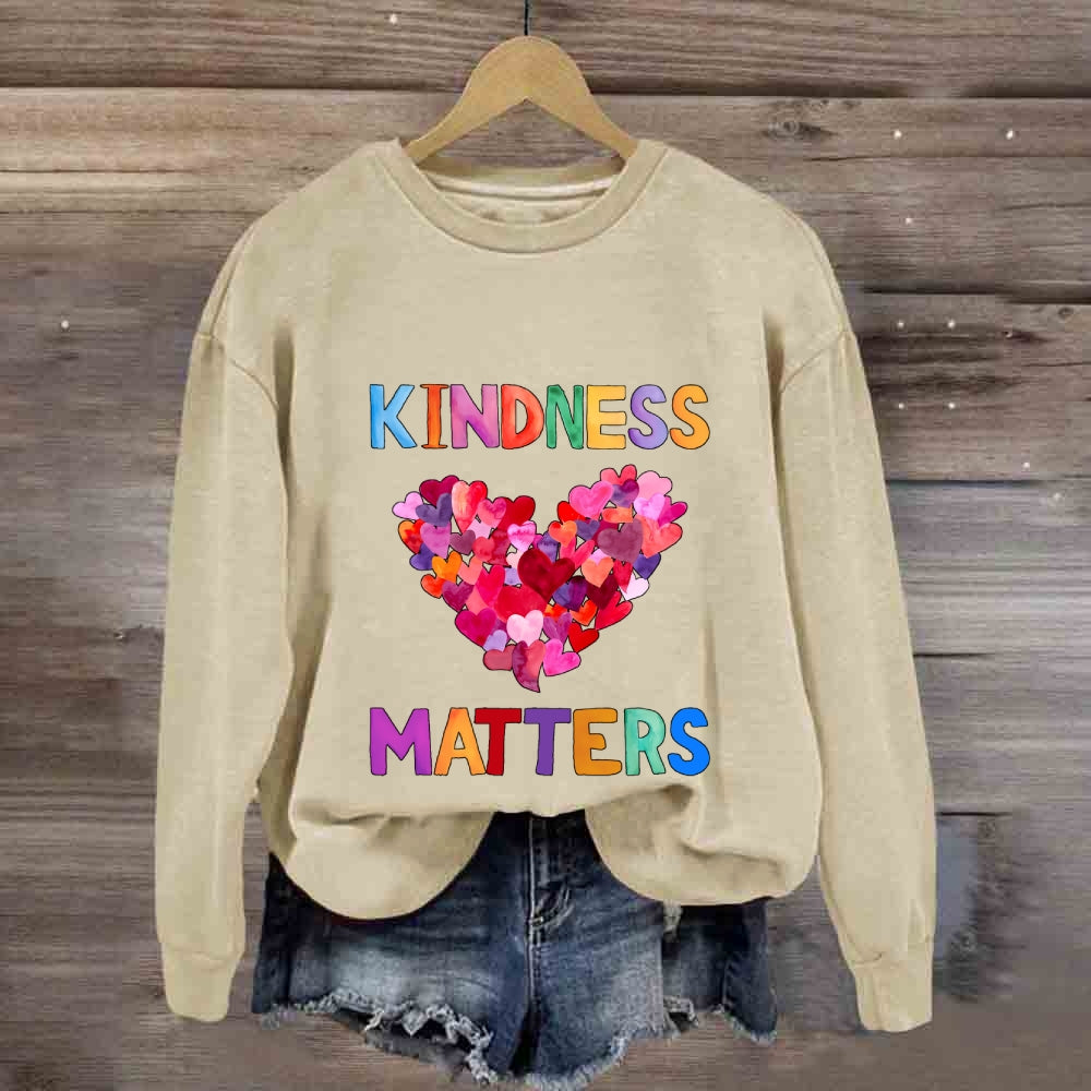 Kindness Matters Colorful Heart Sweatshirt