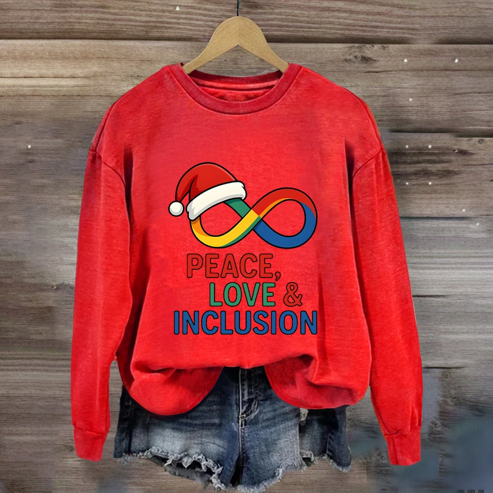 Peace Love Inclusion Christmas Sweatshirt