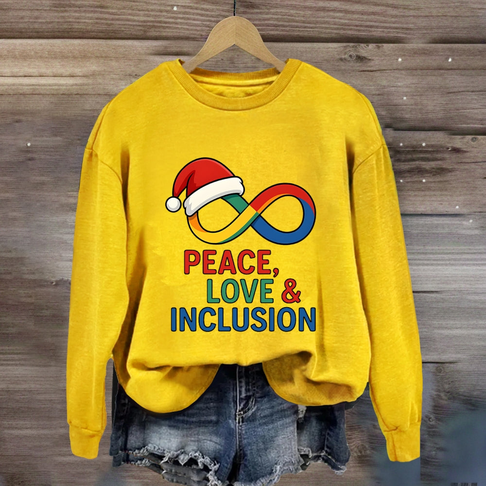 Peace Love Inclusion Christmas Sweatshirt