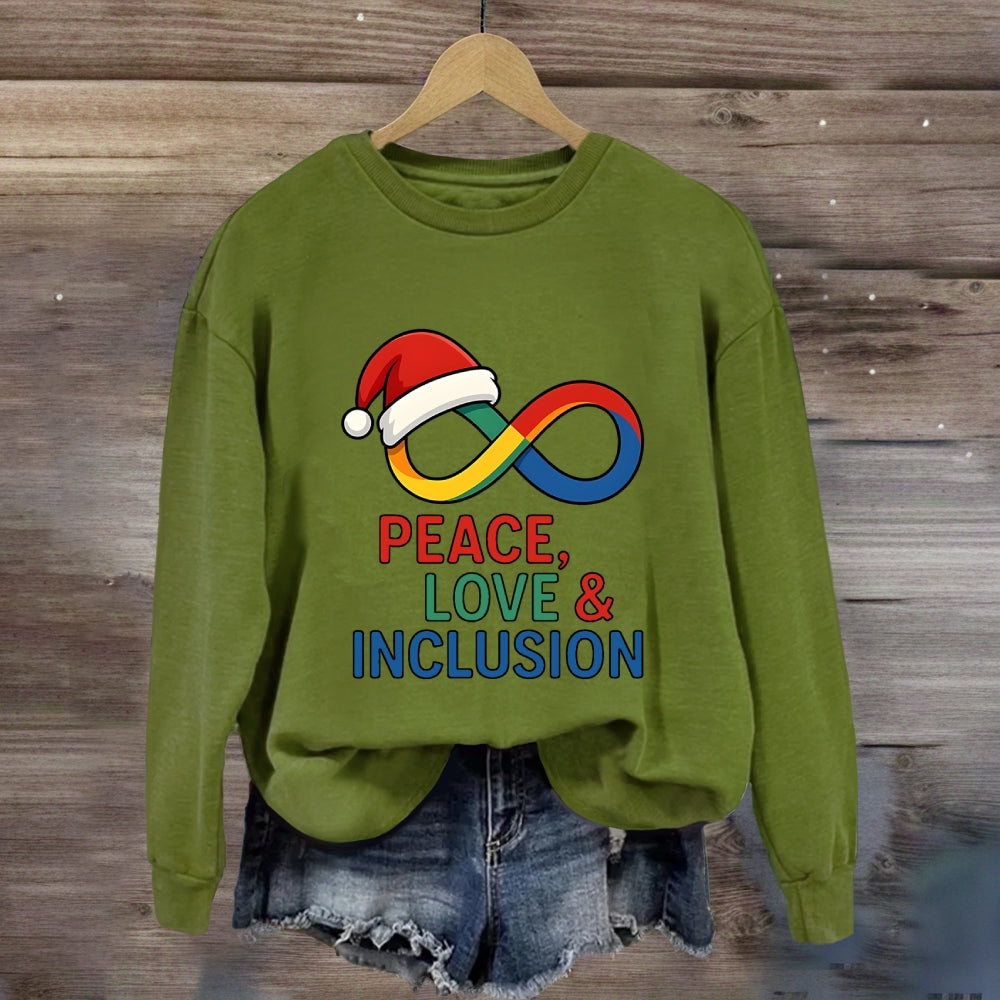 Peace Love Inclusion Christmas Sweatshirt