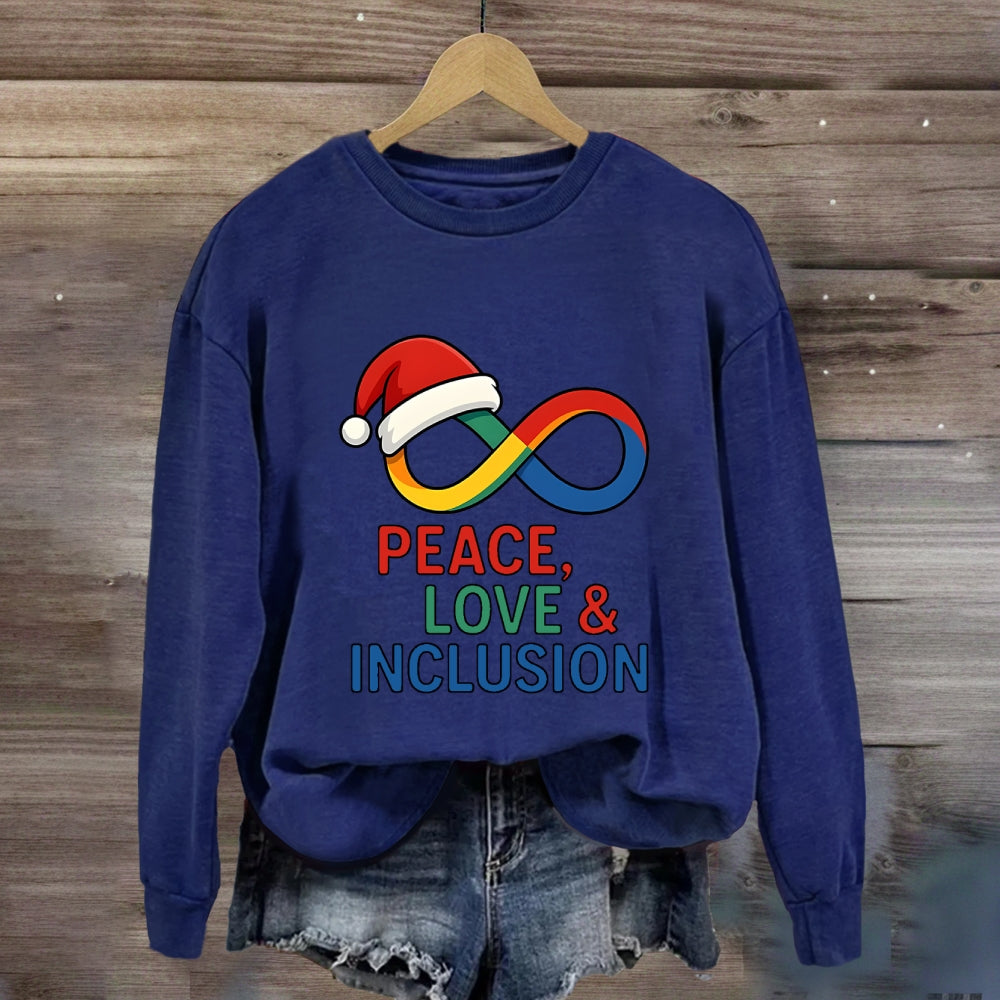 Peace Love Inclusion Christmas Sweatshirt