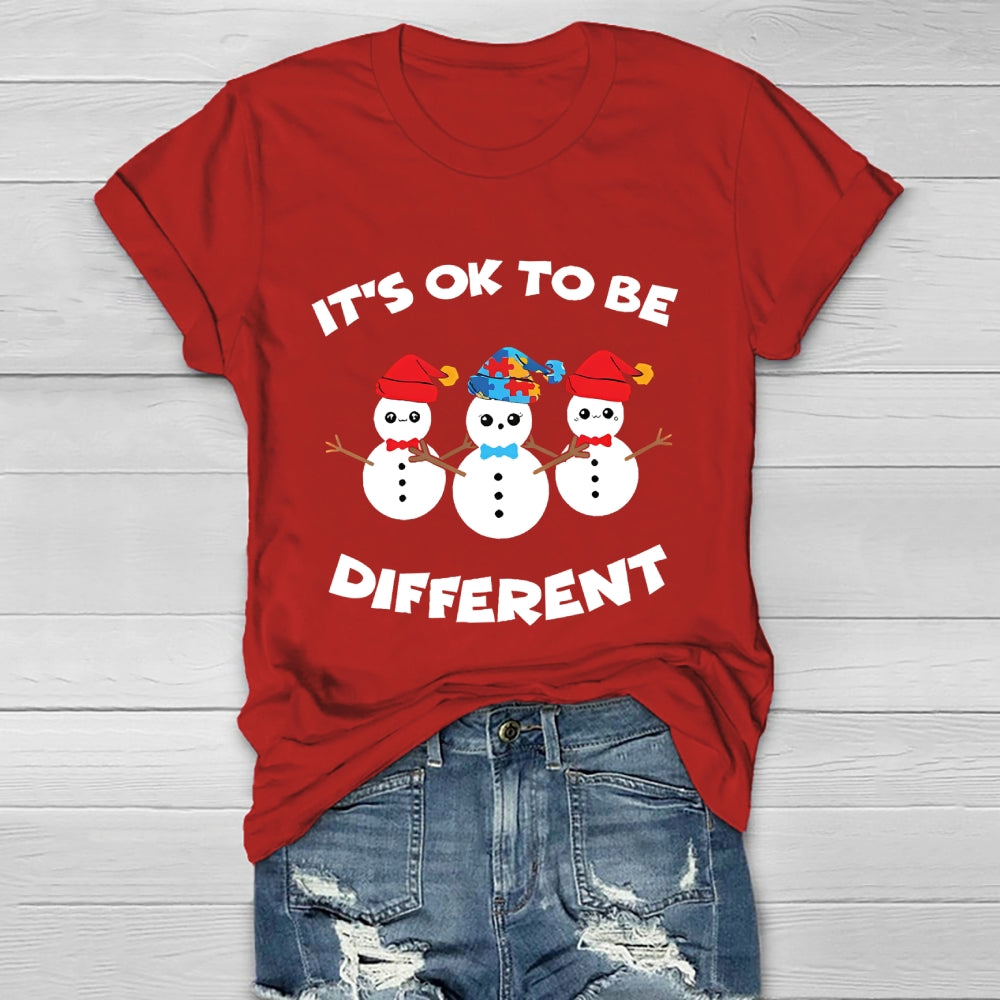 It's Ok To Be Different Snowman Healthwear T-shirt