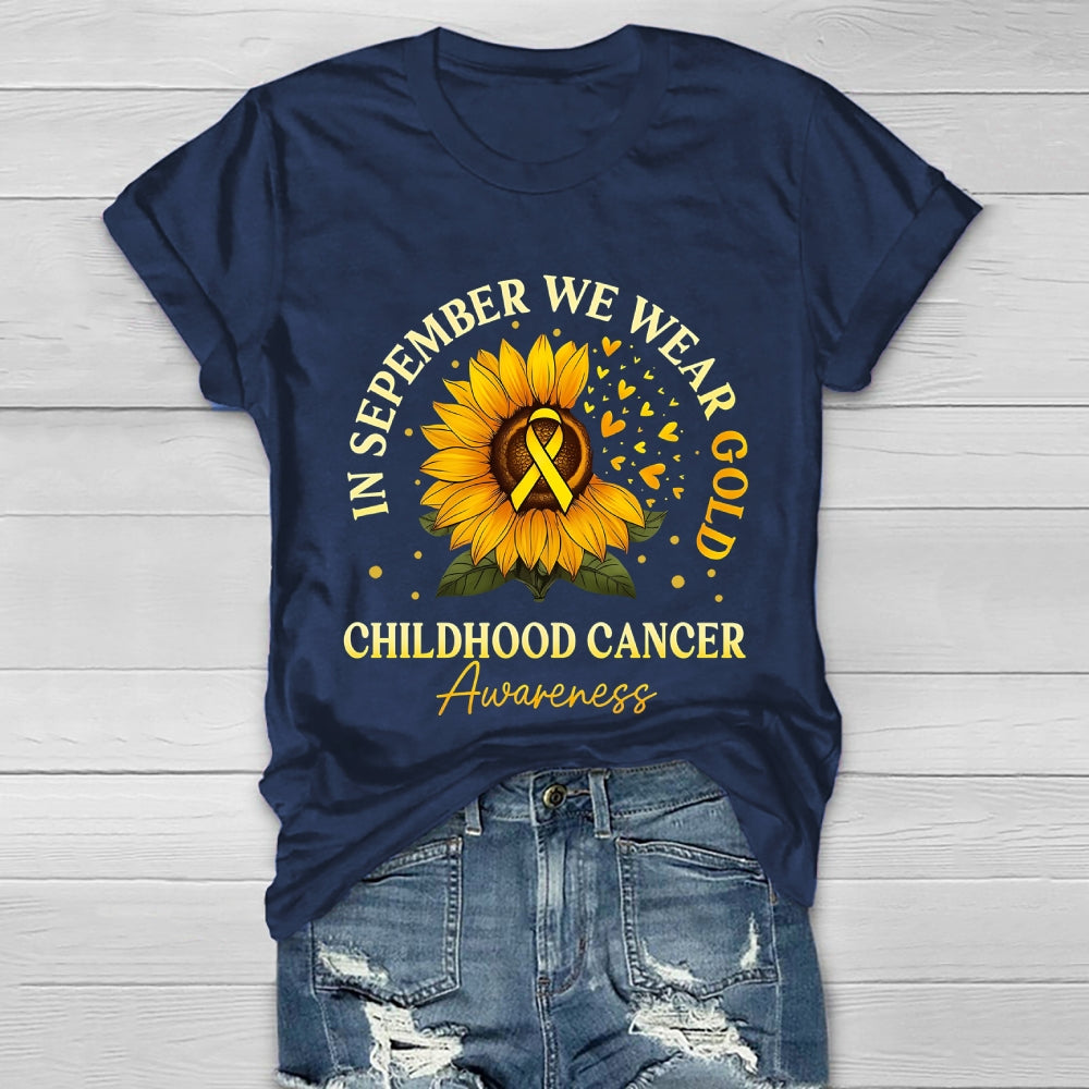 In September We Wear Gold Childhood Cancer Awareness Healthwear T-shirt