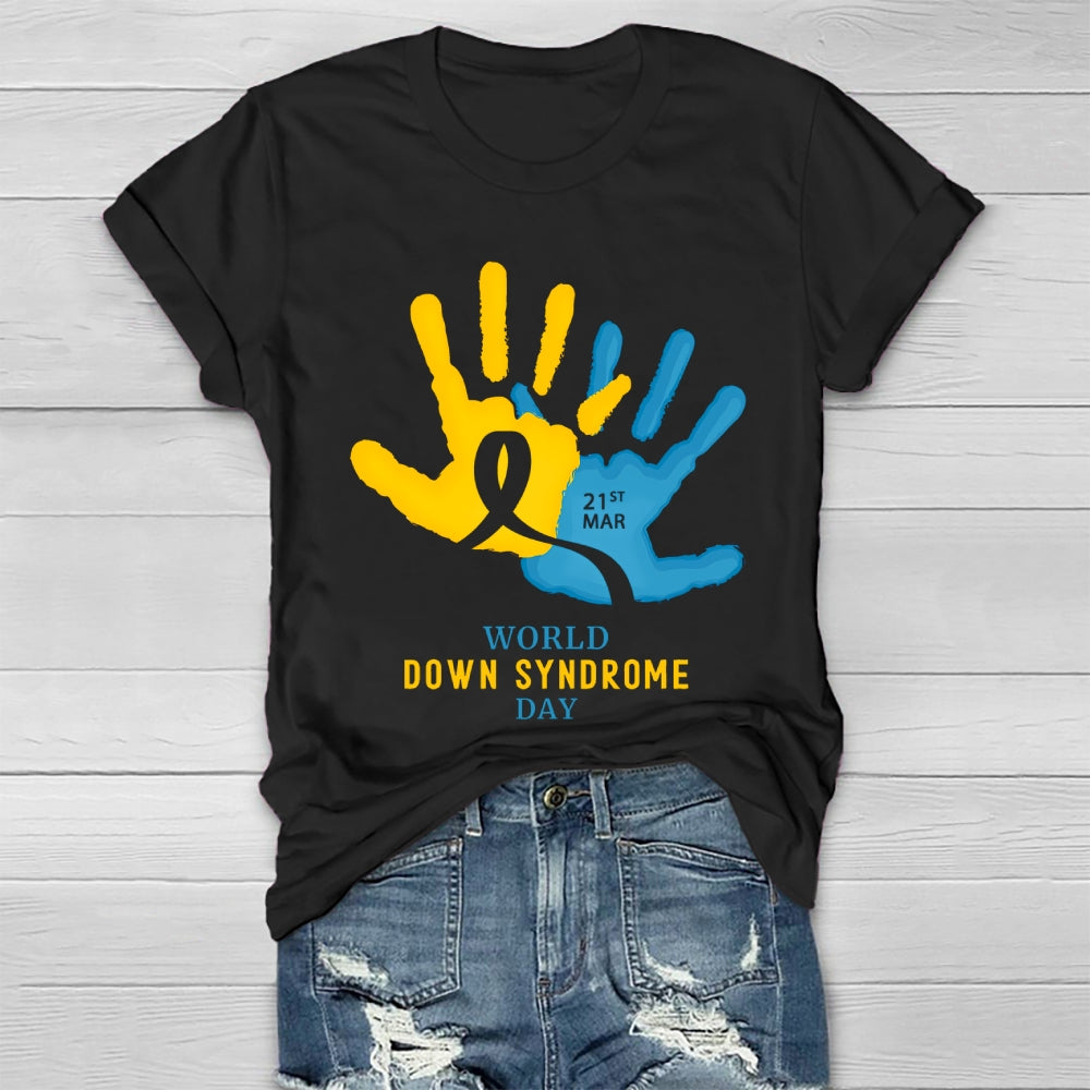World Down Syndrome Handprint Healthwear T-shirt