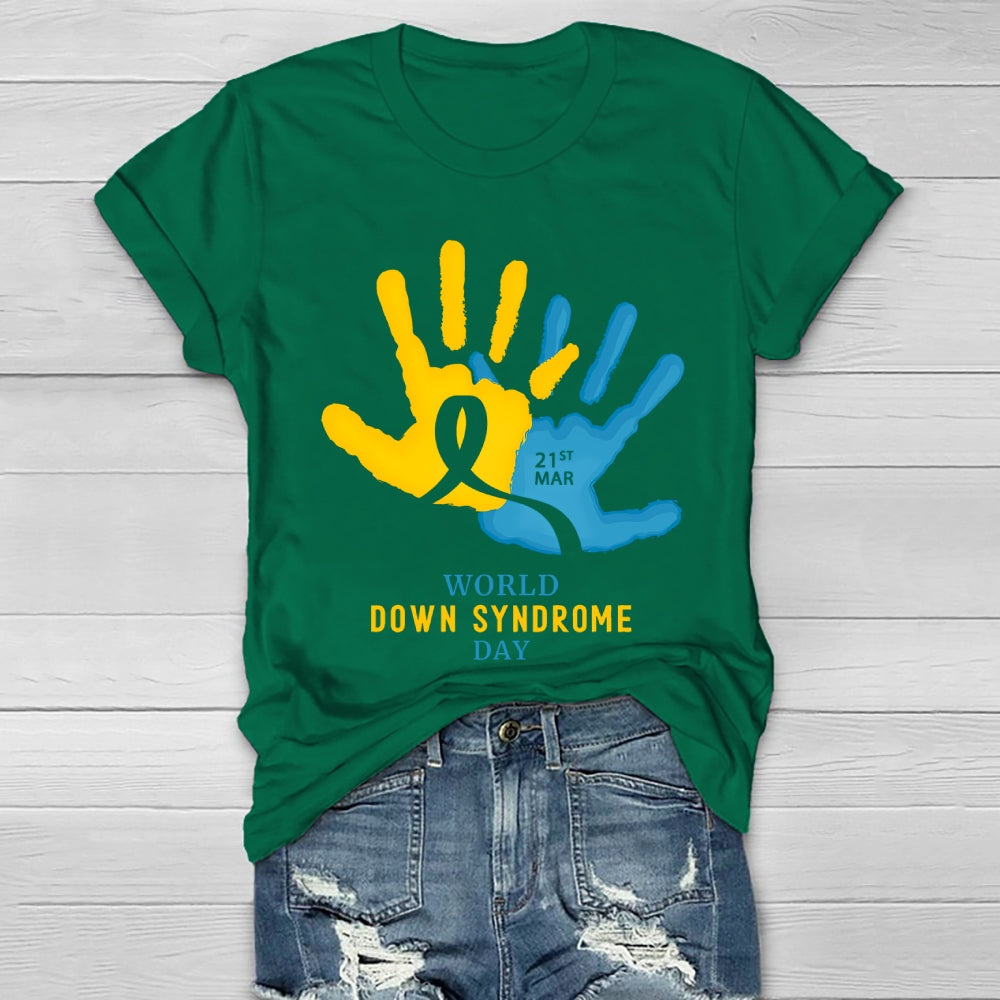 World Down Syndrome Handprint Healthwear T-shirt
