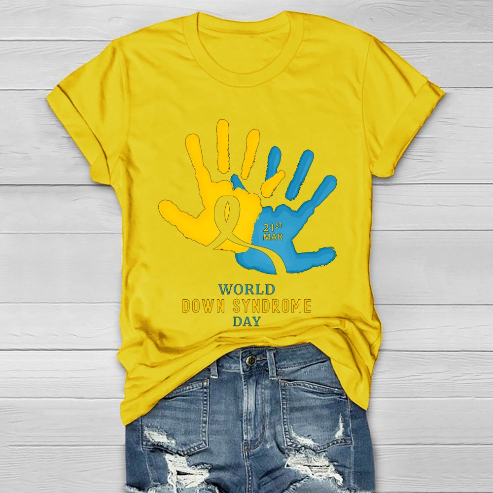 World Down Syndrome Handprint Healthwear T-shirt