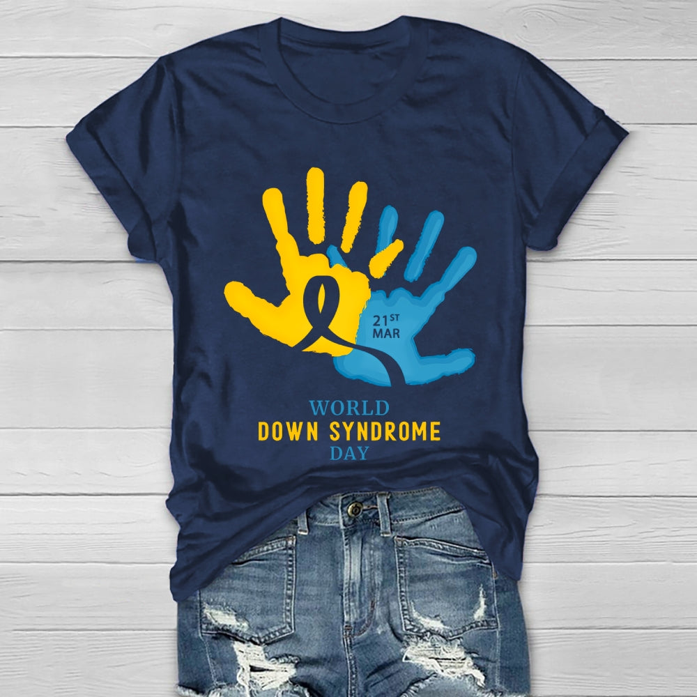 World Down Syndrome Handprint Healthwear T-shirt