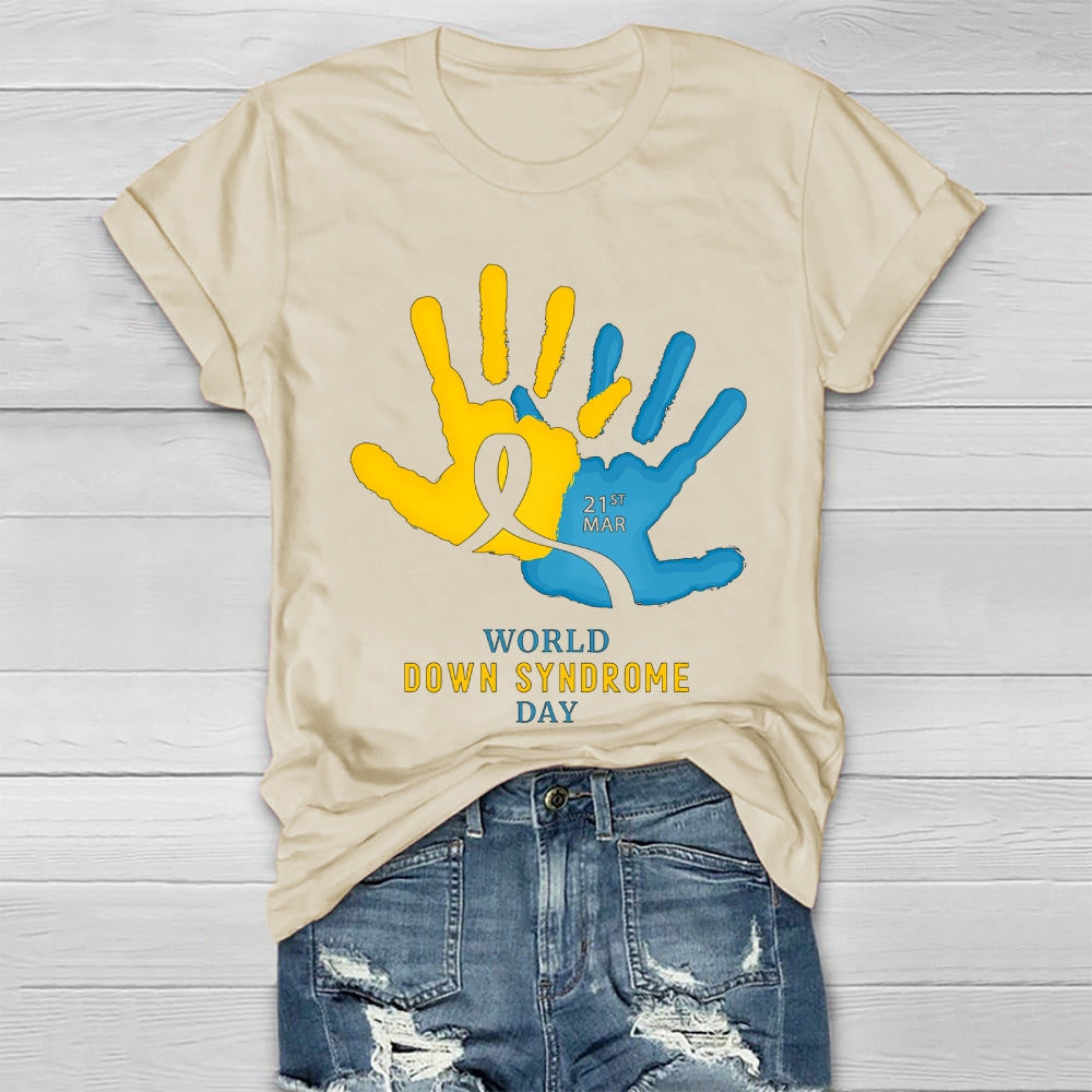 World Down Syndrome Handprint Healthwear T-shirt