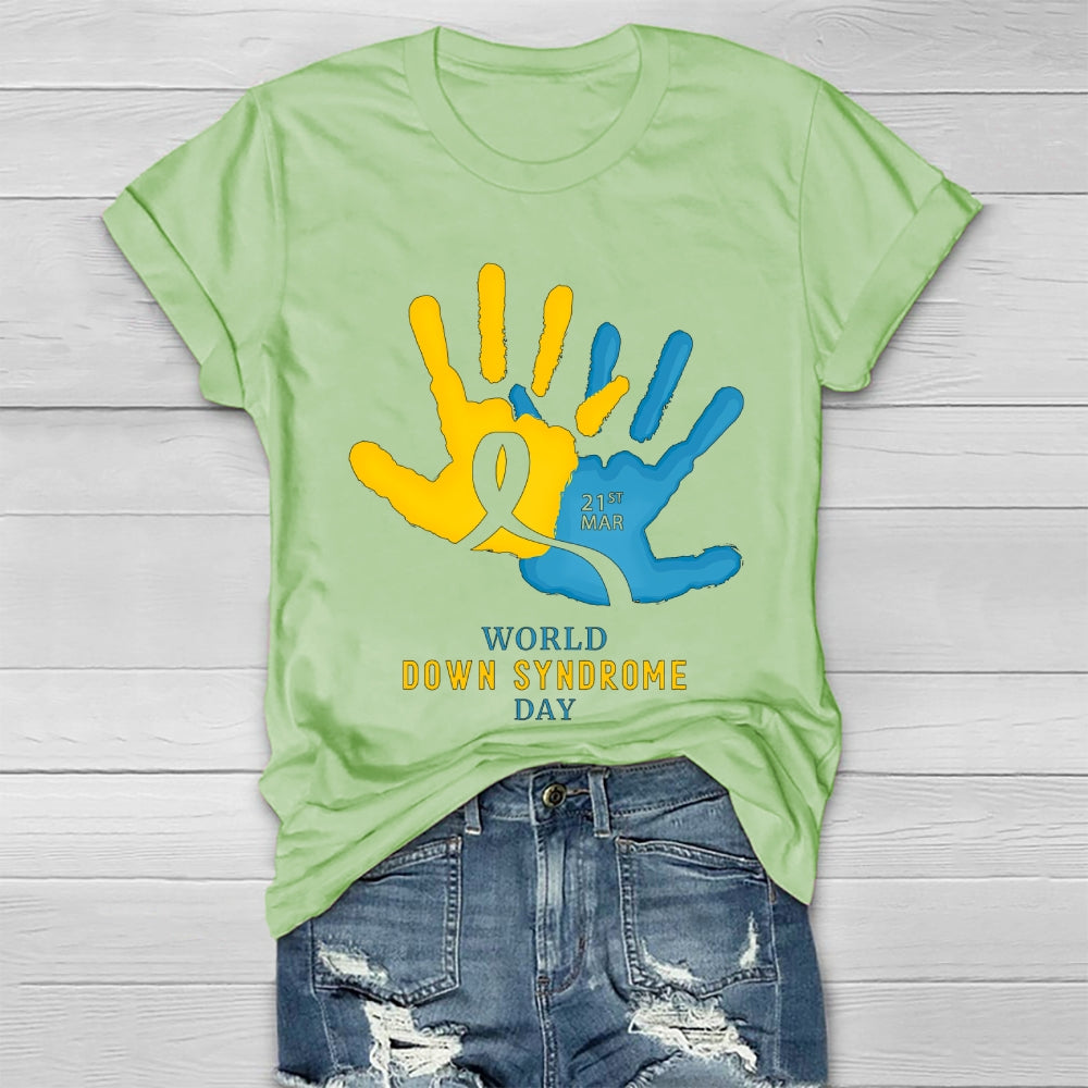 World Down Syndrome Handprint Healthwear T-shirt