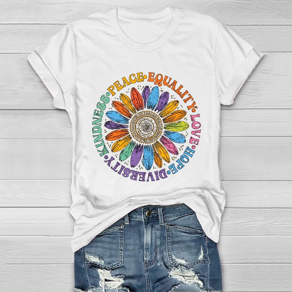 Kindness Peace Love Equality Diversity Healthwear T-shirt