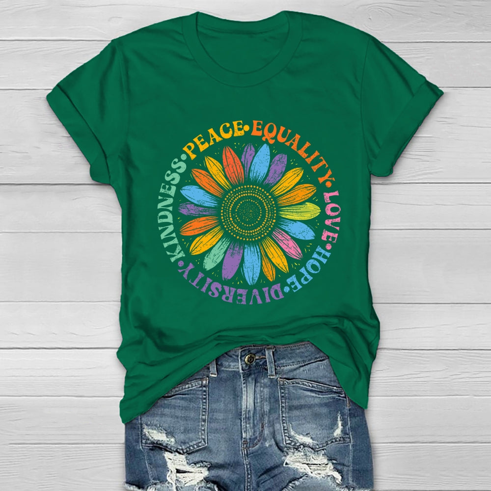 Kindness Peace Love Equality Diversity Healthwear T-shirt