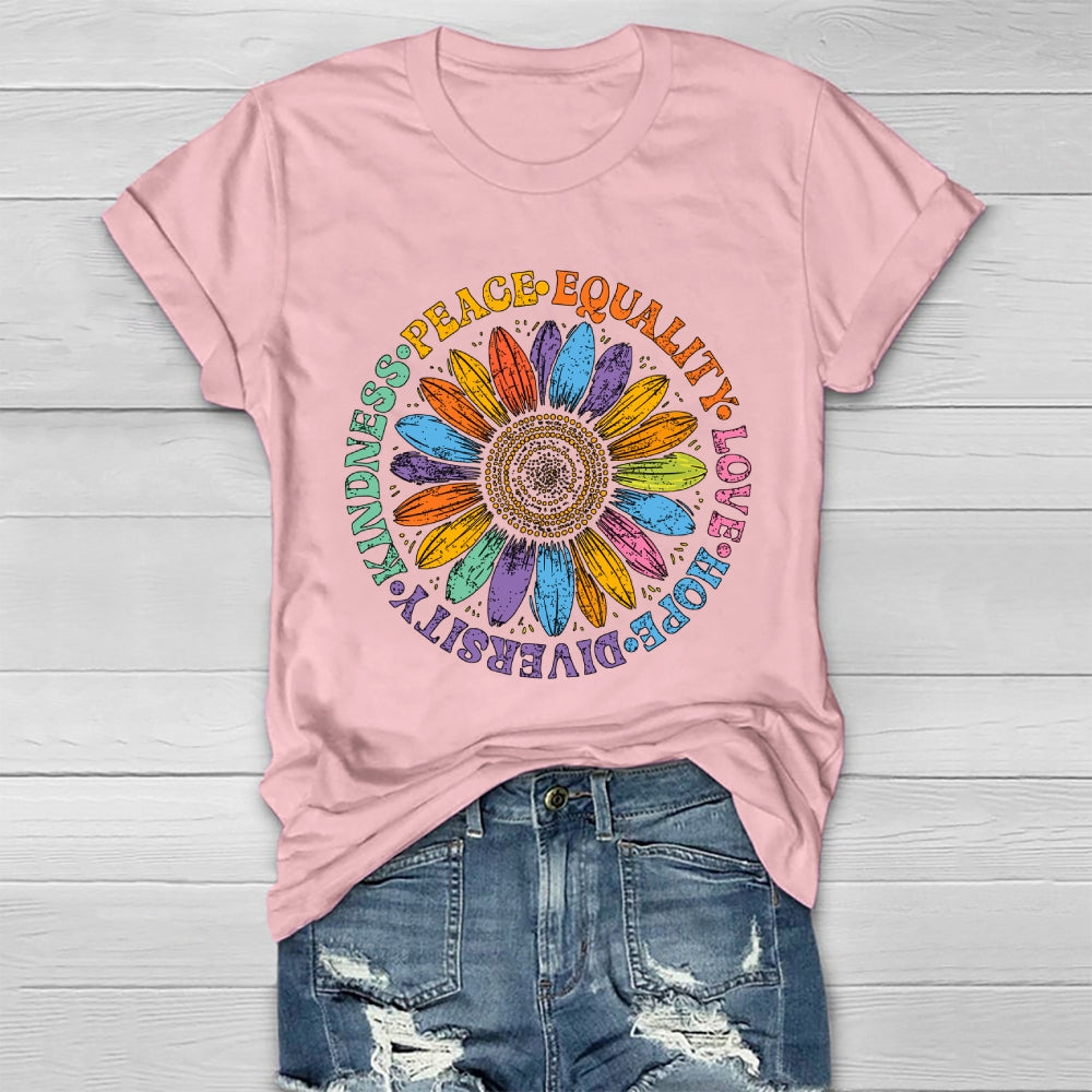 Kindness Peace Love Equality Diversity Healthwear T-shirt