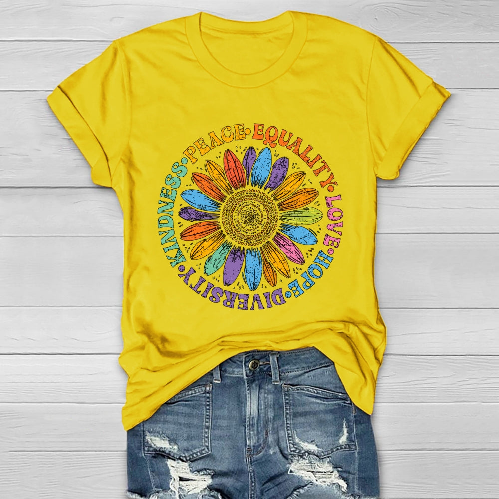 Kindness Peace Love Equality Diversity Healthwear T-shirt