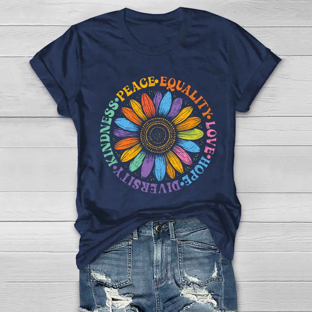 Kindness Peace Love Equality Diversity Healthwear T-shirt