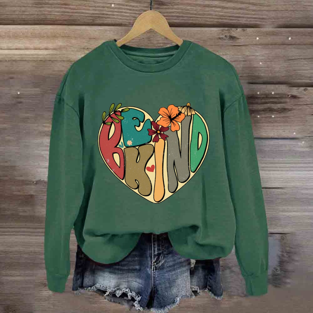 Be Kind With Heart Floral Sweatshirt