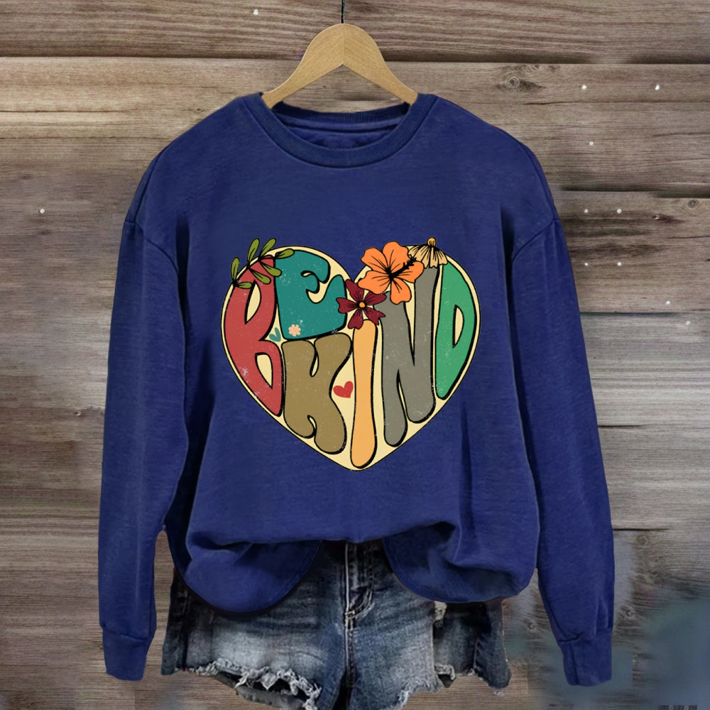 Be Kind With Heart Floral Sweatshirt