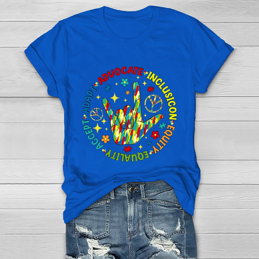 Accept Adapt Advocate Inclusion Equity Equality Healthwear T-shirt