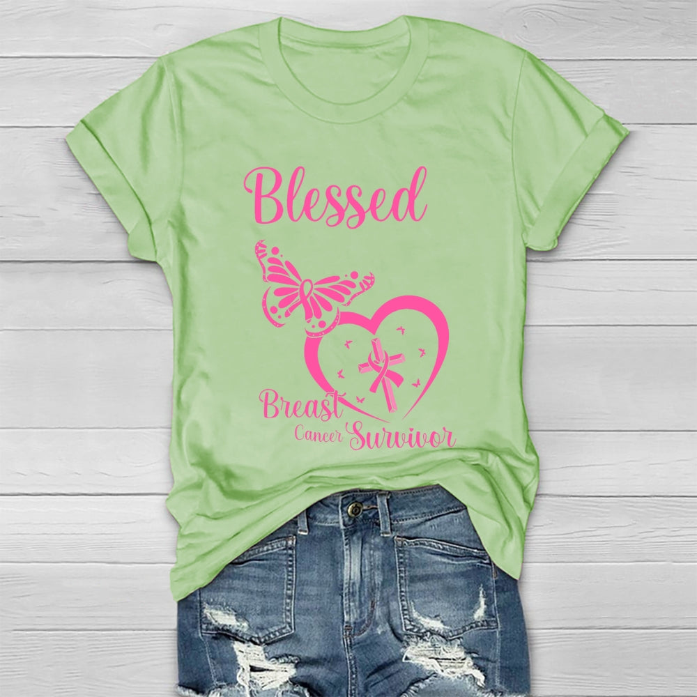 Blessed Breast Cancer Survivor Awareness Healthwear T-shirt
