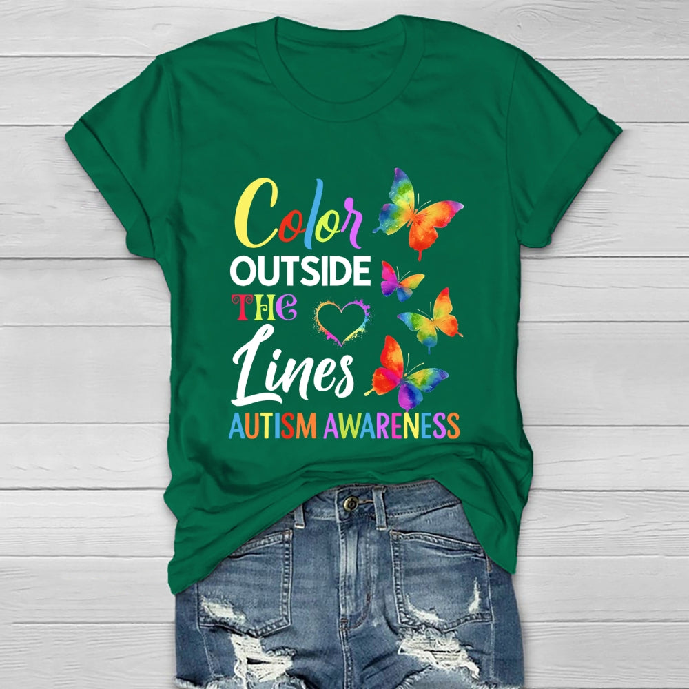 Color Outside The Lines Autism Awareness Healthwear T-shirt