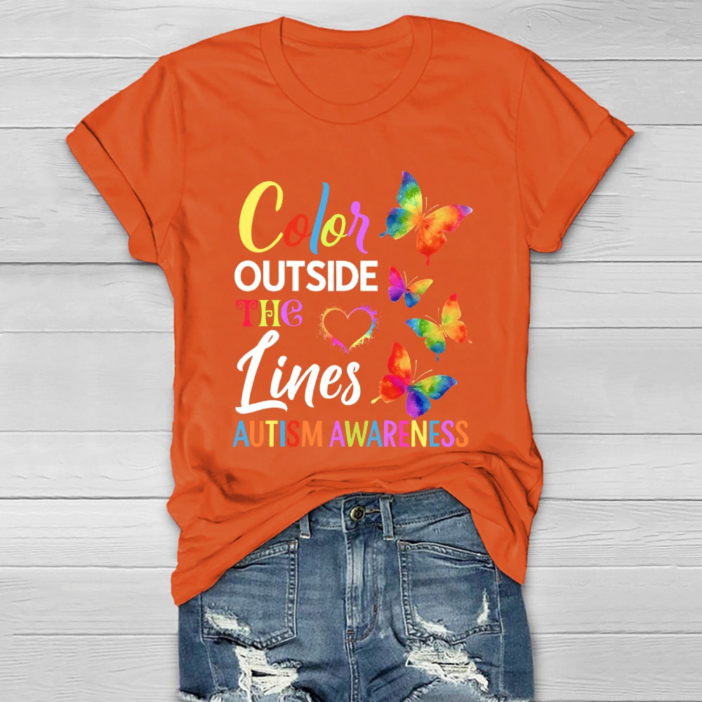Color Outside The Lines Autism Awareness Healthwear T-shirt