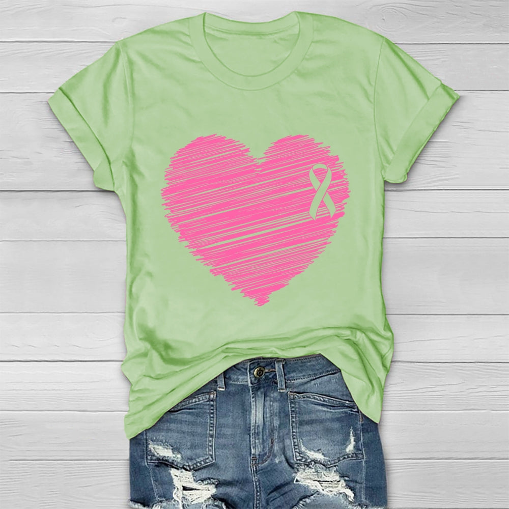 Pink Ribbon Heart Healthwear T-shirt