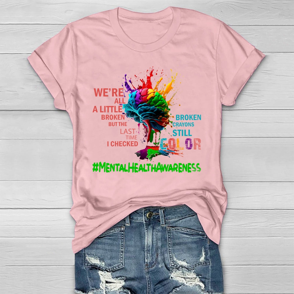 Mental Health Awareness Colorful Brain Healthwear T-shirt