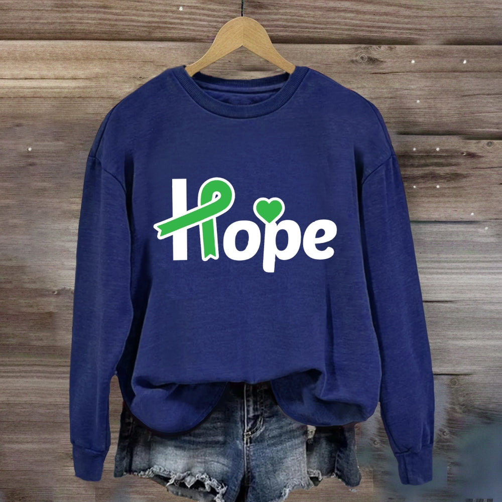 Green Ribbon Heart Hope Sweatshirt