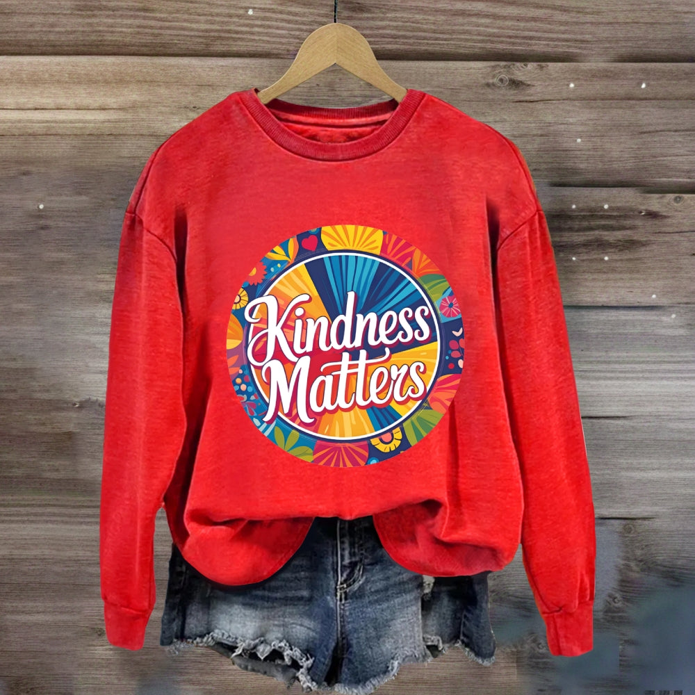 Kindness Matters Floral Circle Sweatshirt
