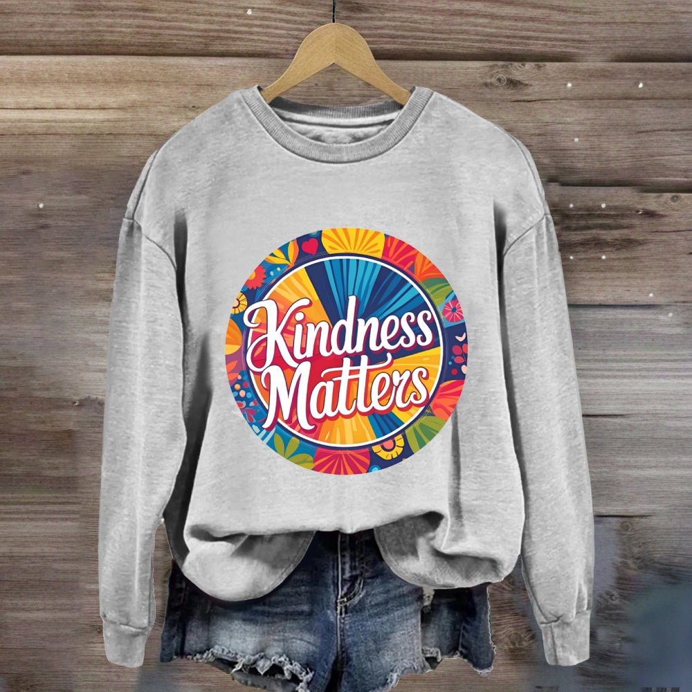 Kindness Matters Floral Circle Sweatshirt