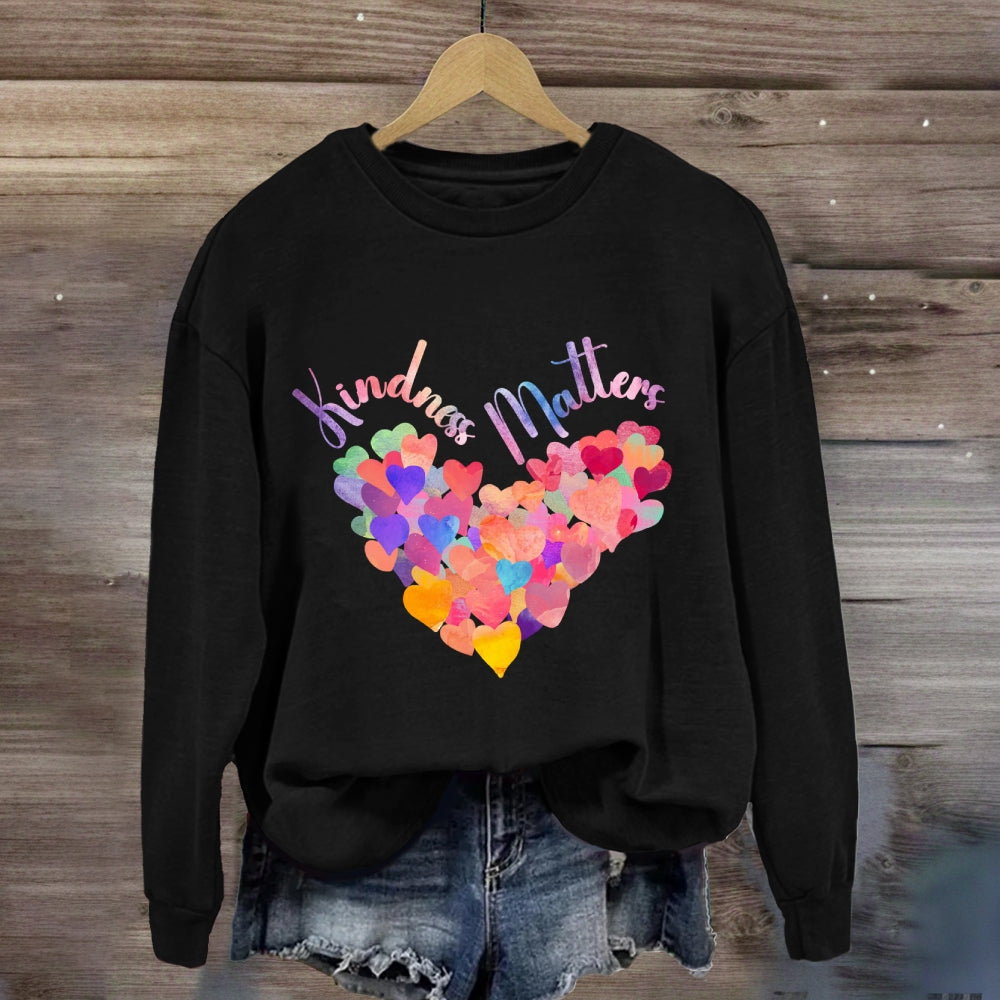 Kindliness Matters Colorful Heart Sweatshirt