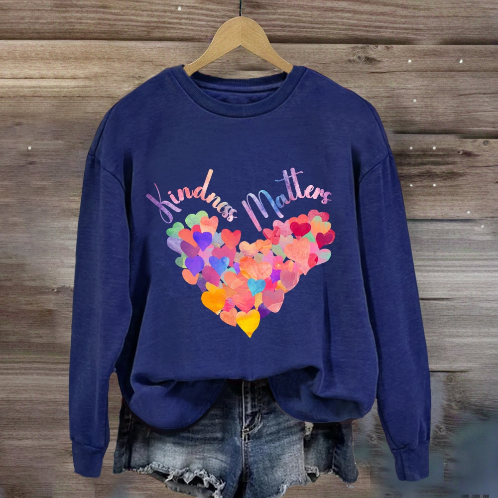 Kindliness Matters Colorful Heart Sweatshirt
