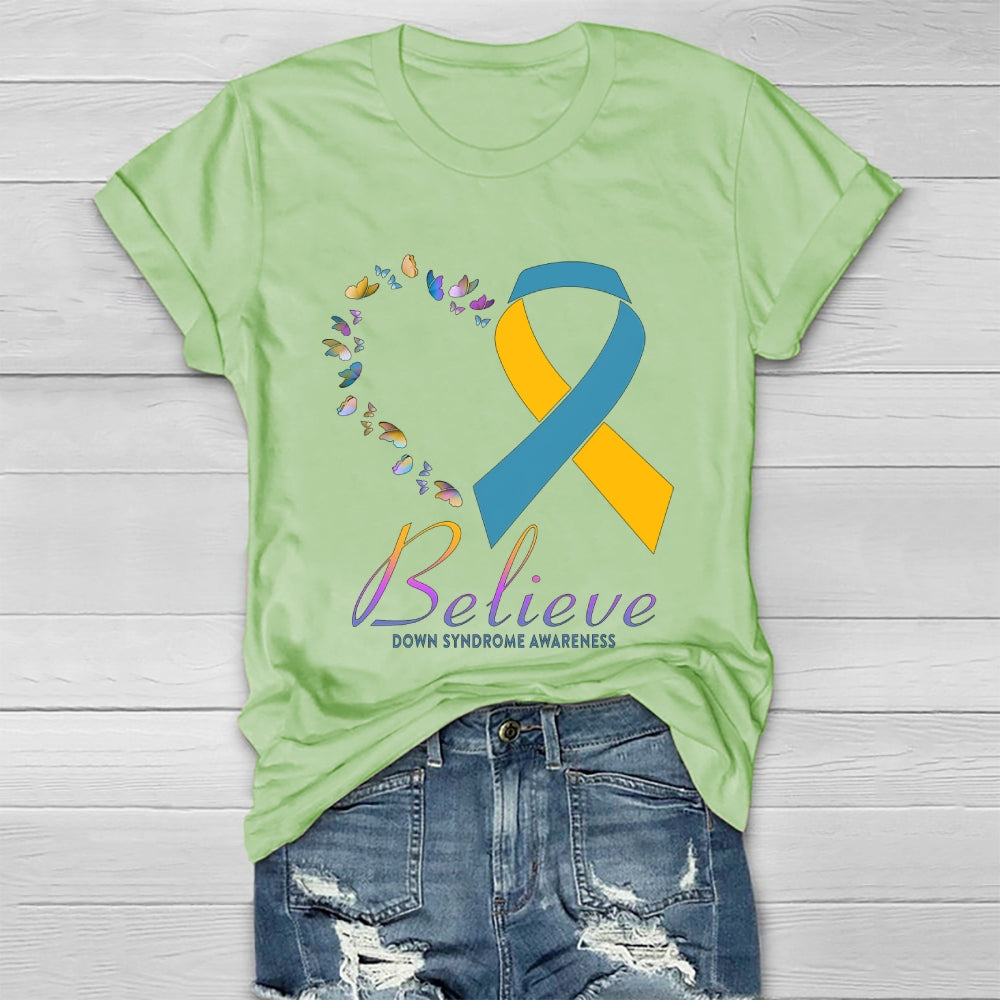 Believe Down Syndrome Awareness Healthwear T-shirt