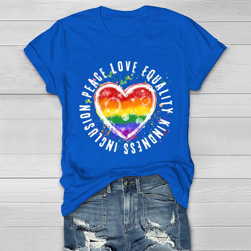 Kindness Peace Equality Love Inclusion Healthwear T-shirt