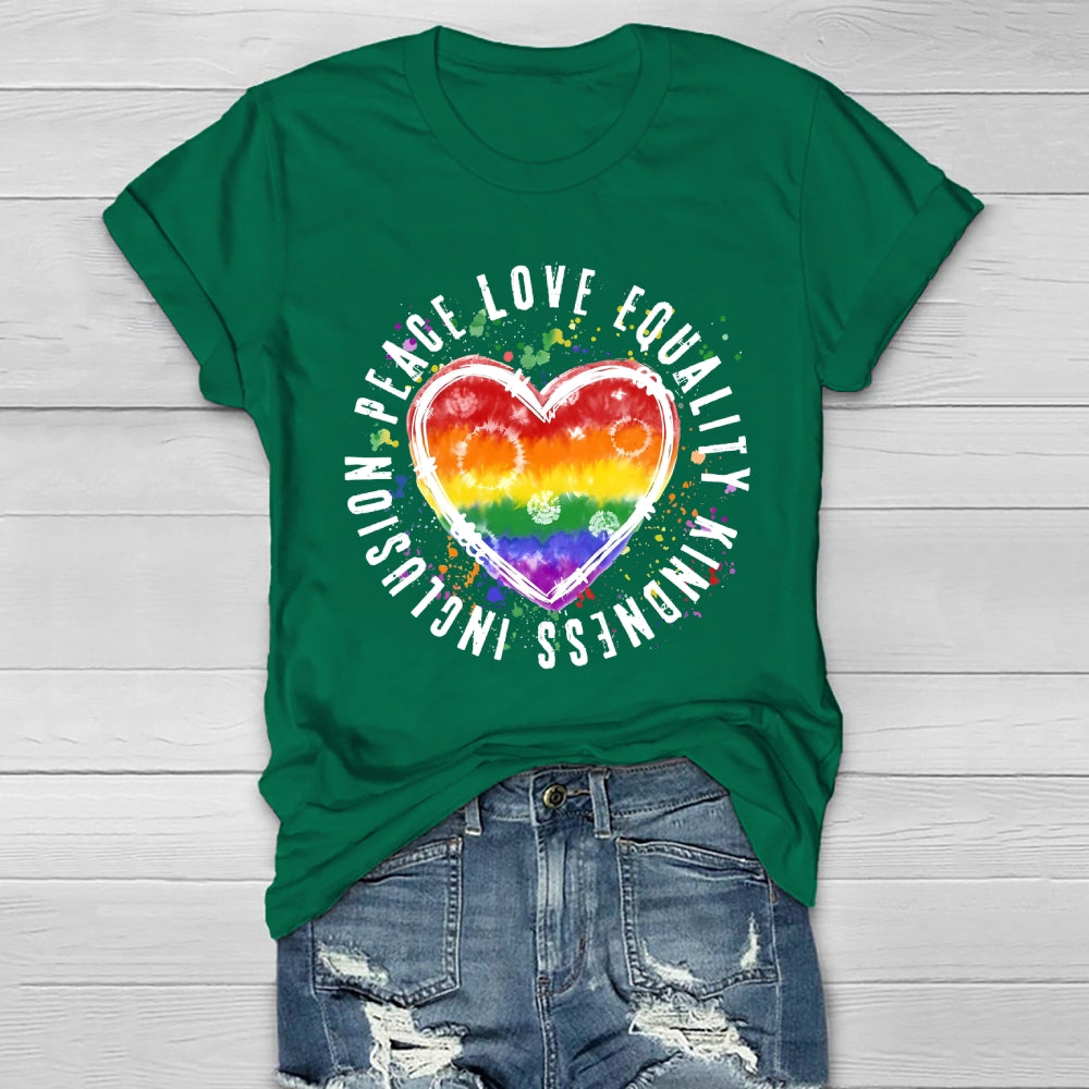 Kindness Peace Equality Love Inclusion Healthwear T-shirt