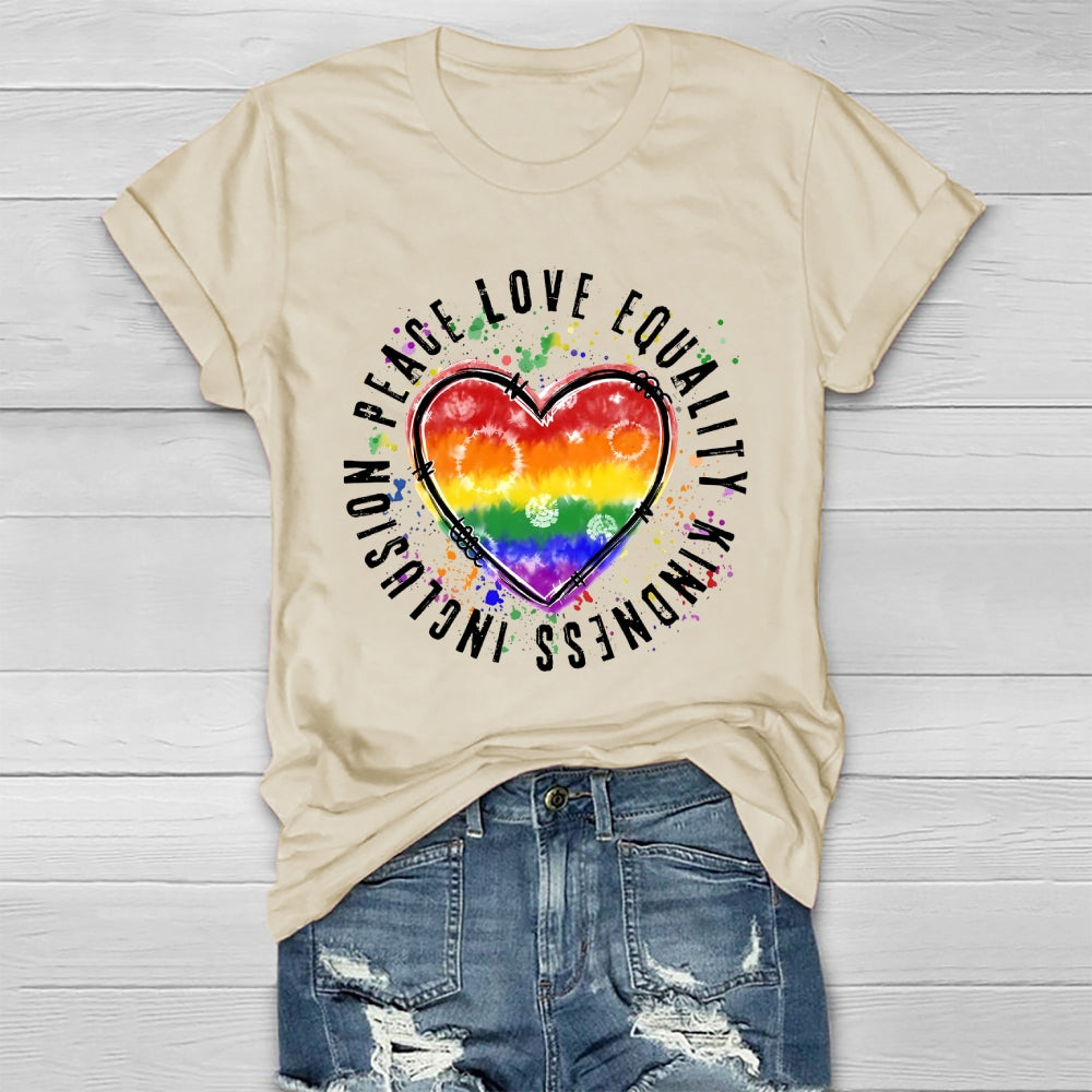 Kindness Peace Equality Love Inclusion Healthwear T-shirt