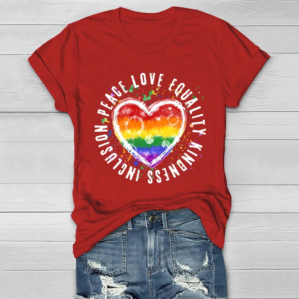 Kindness Peace Equality Love Inclusion Healthwear T-shirt