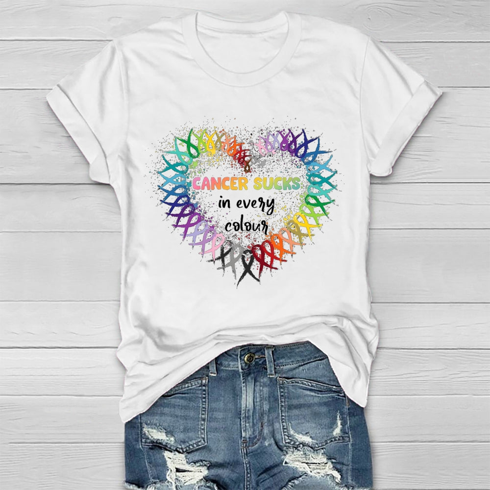 Cancer Sucks In Every Color Healthwear T-shirt