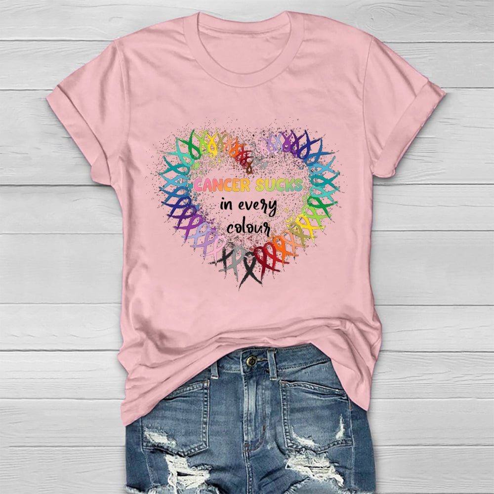 Cancer Sucks In Every Color Healthwear T-shirt