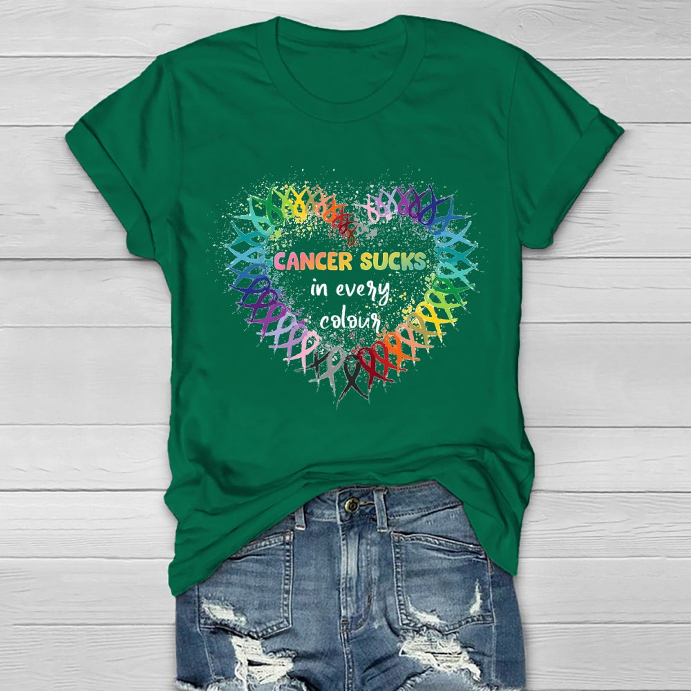 Cancer Sucks In Every Color Healthwear T-shirt
